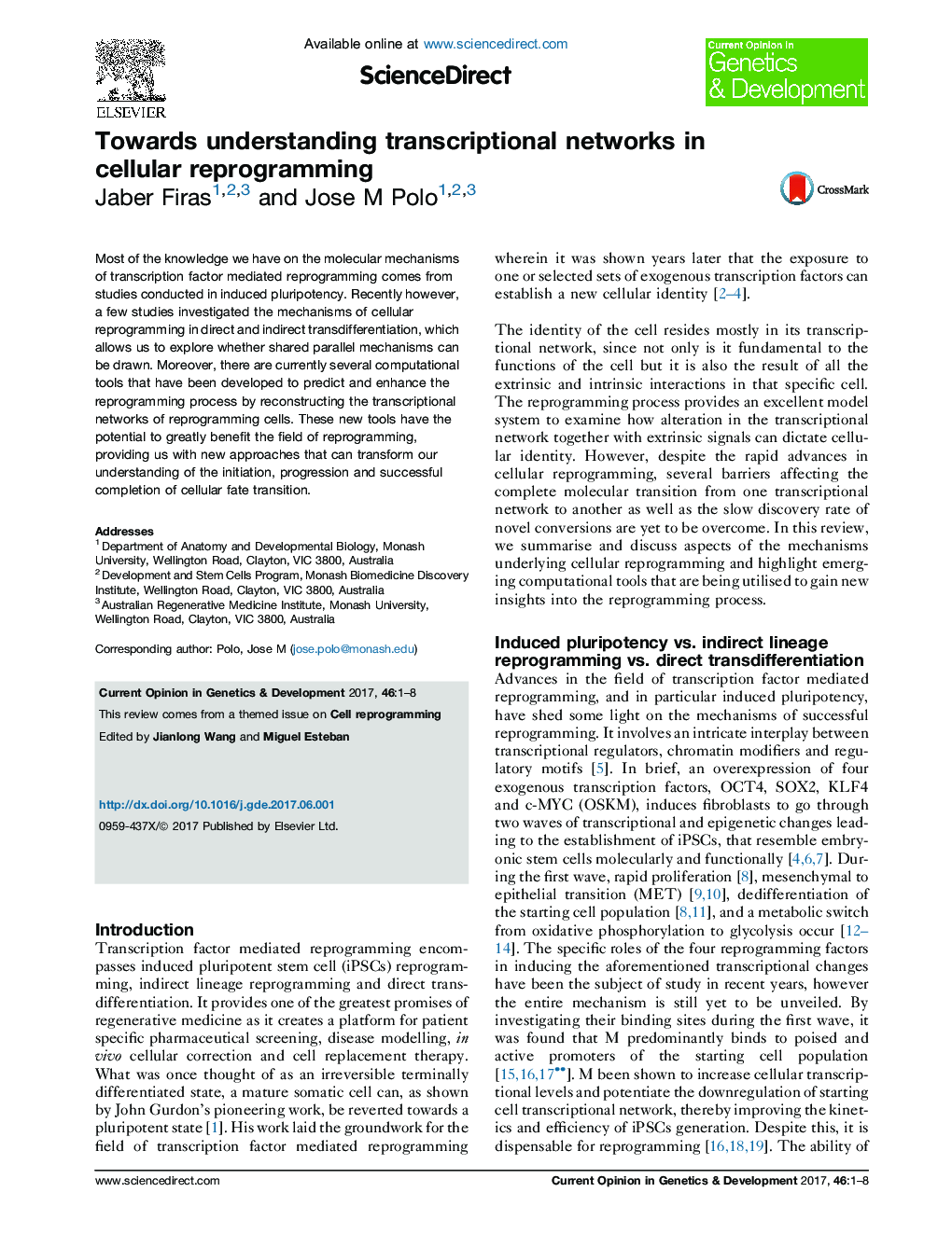 Towards understanding transcriptional networks in cellular reprogramming