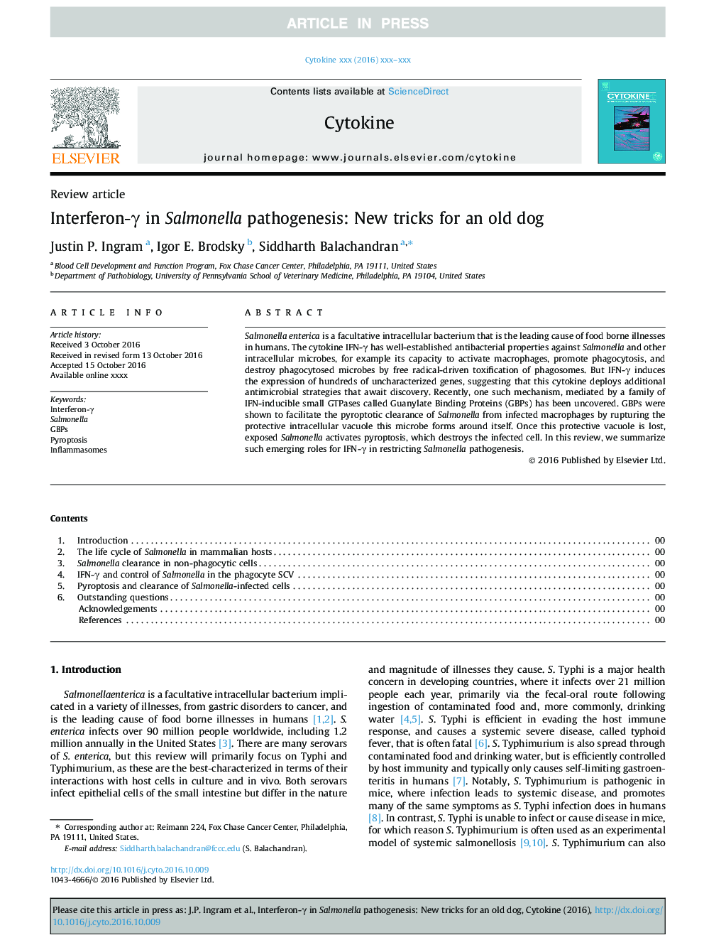 Interferon-Î³ in Salmonella pathogenesis: New tricks for an old dog