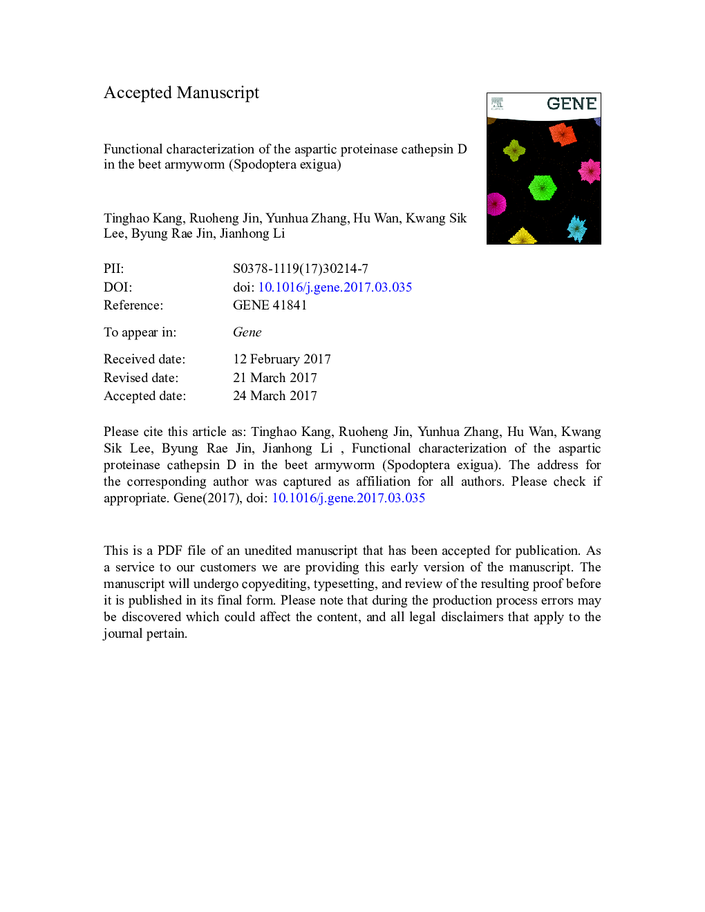 Functional characterization of the aspartic proteinase cathepsin D in the beet armyworm (Spodoptera exigua)