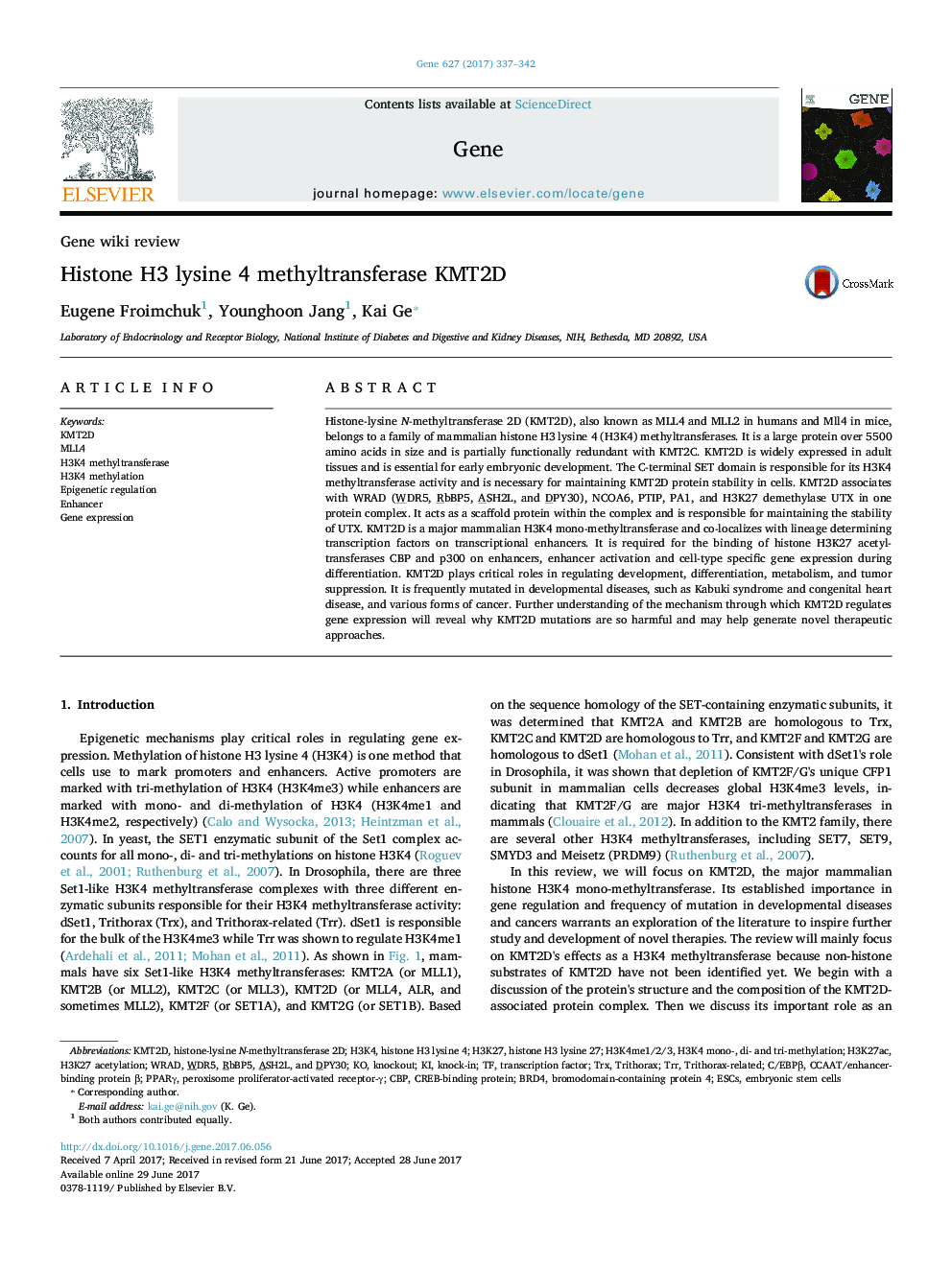 Histone H3 lysine 4 methyltransferase KMT2D