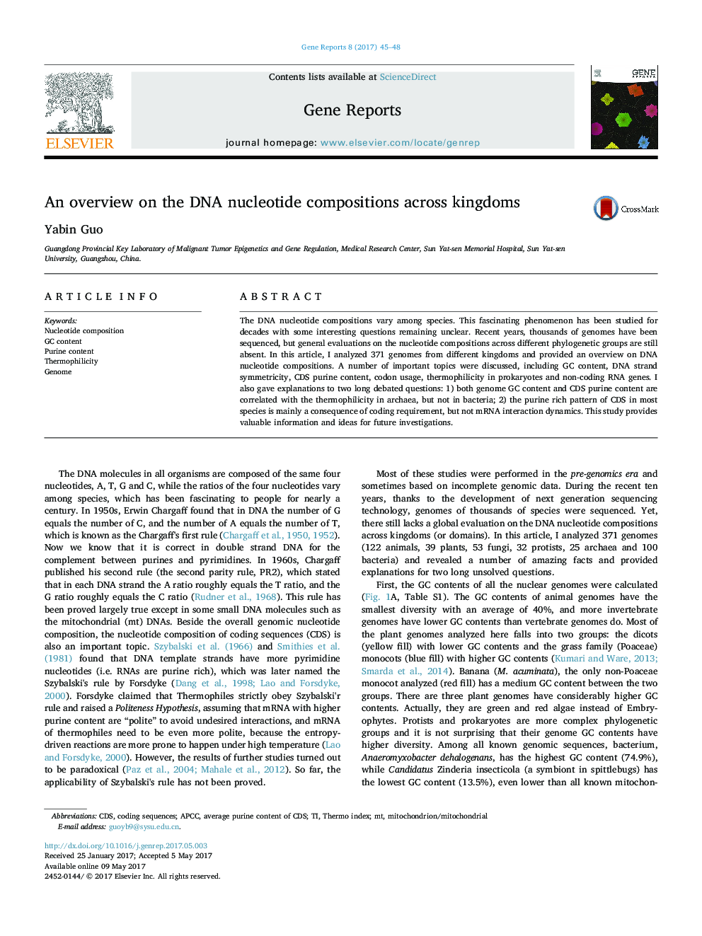 An overview on the DNA nucleotide compositions across kingdoms