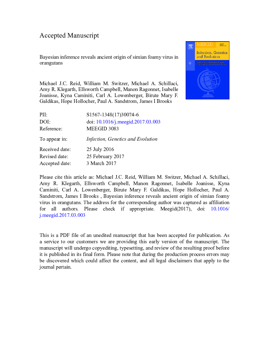 Bayesian inference reveals ancient origin of simian foamy virus in orangutans