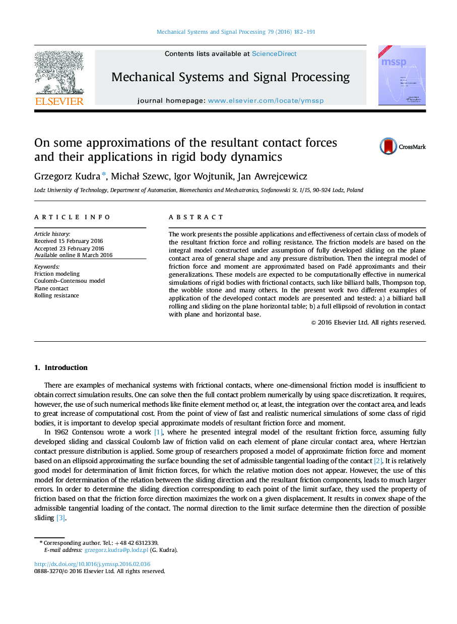 On some approximations of the resultant contact forces and their applications in rigid body dynamics