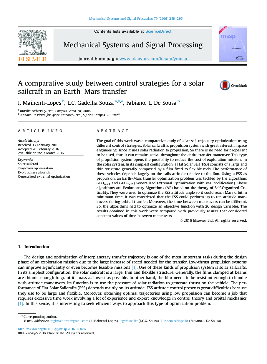 A comparative study between control strategies for a solar sailcraft in an Earth–Mars transfer