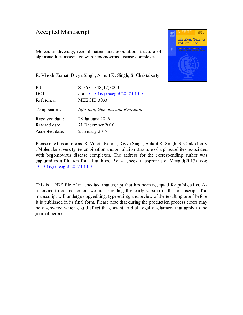 Molecular diversity, recombination and population structure of alphasatellites associated with begomovirus disease complexes