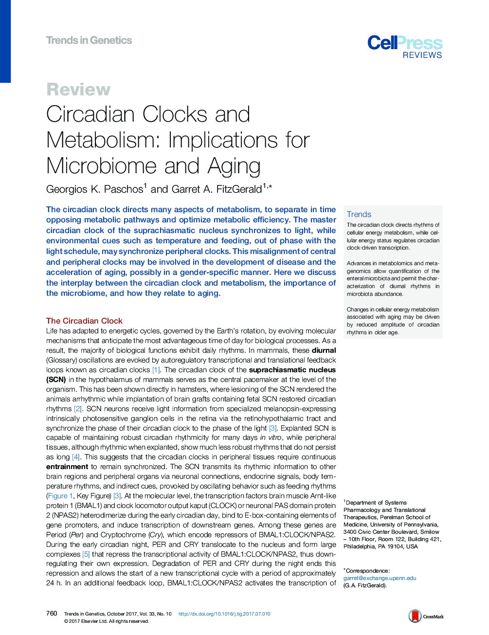 Circadian Clocks and Metabolism: Implications for Microbiome and Aging