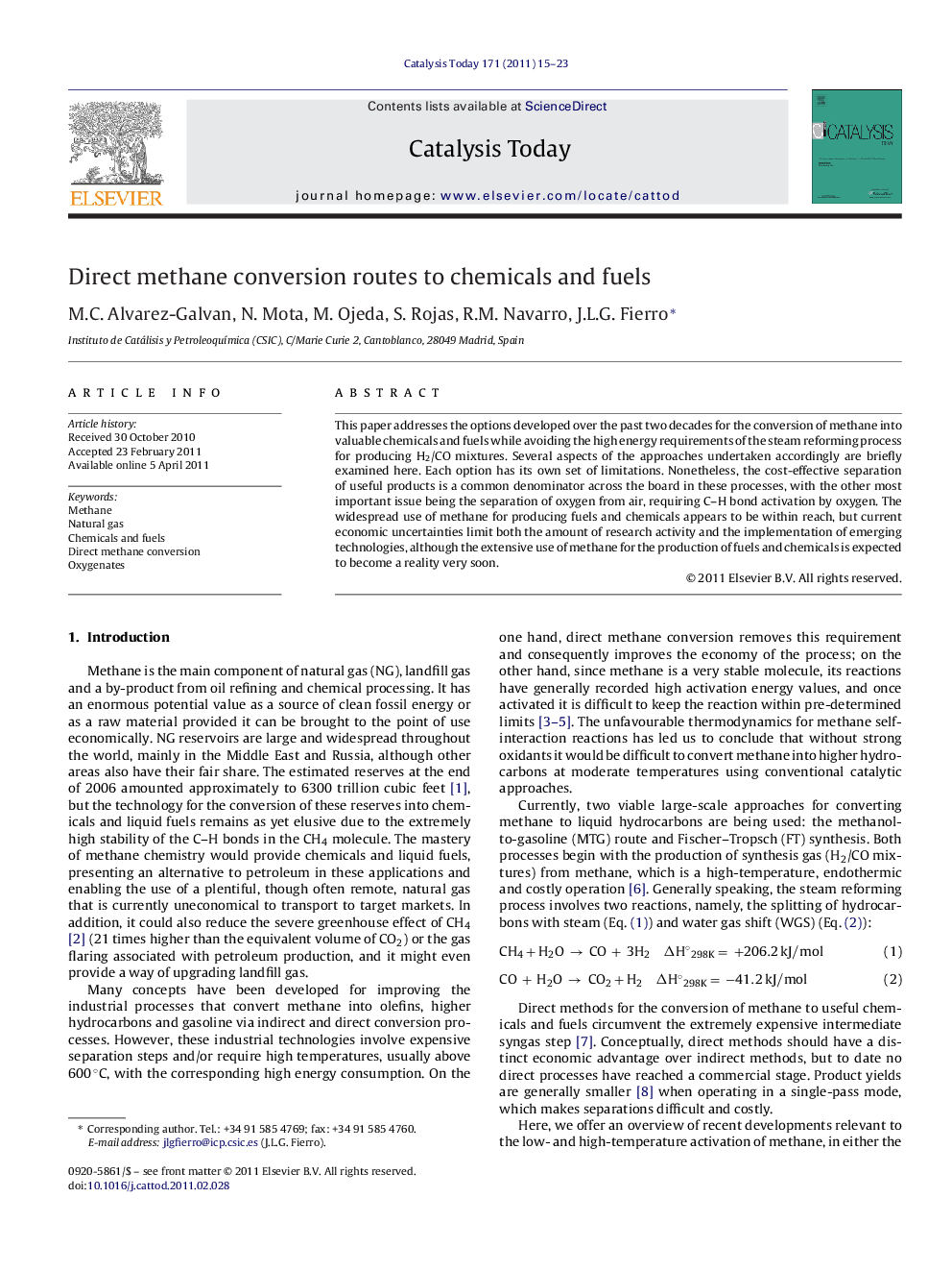 Direct methane conversion routes to chemicals and fuels