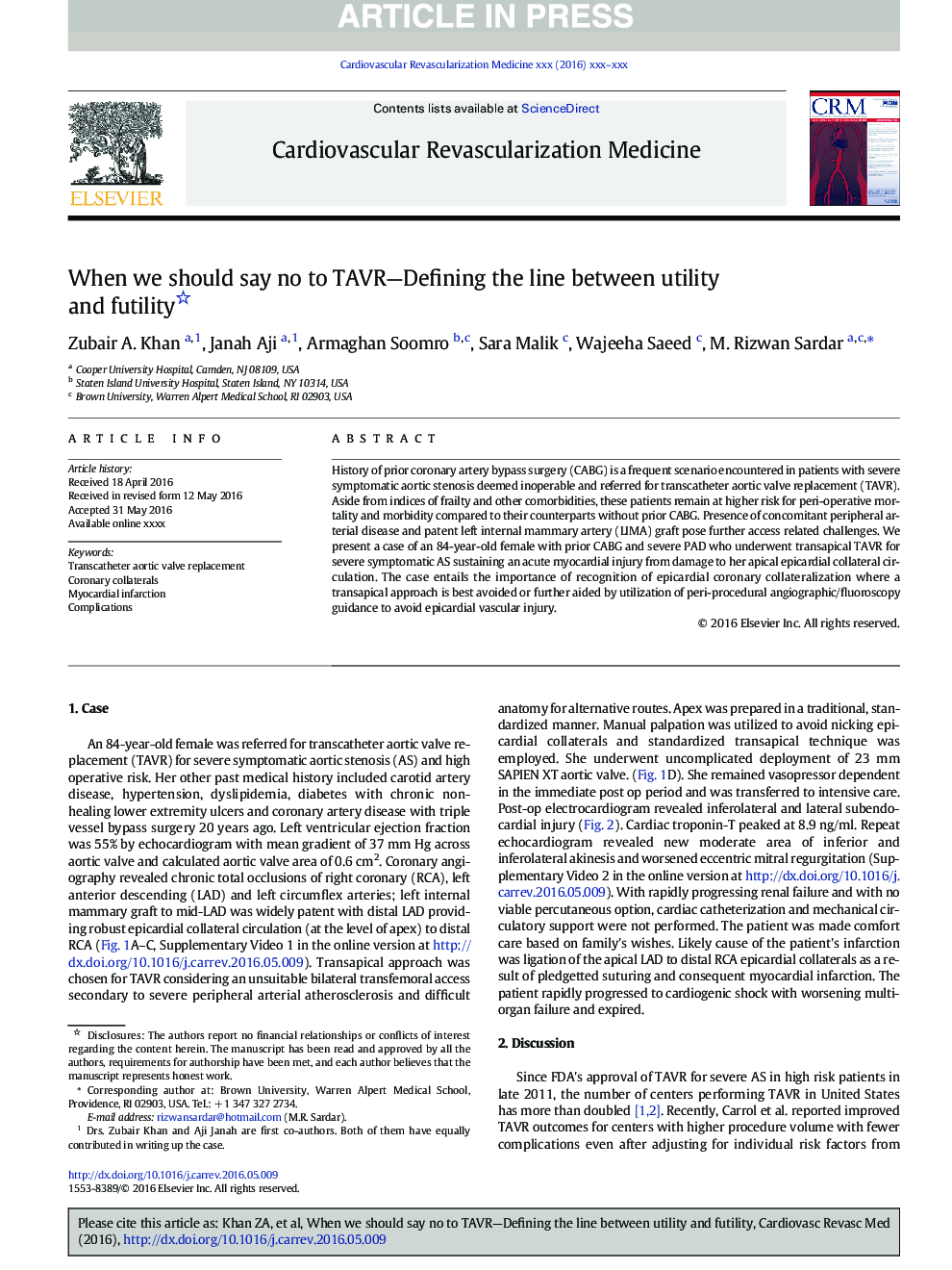 When we should say no to TAVR-Defining the line between utility and futility