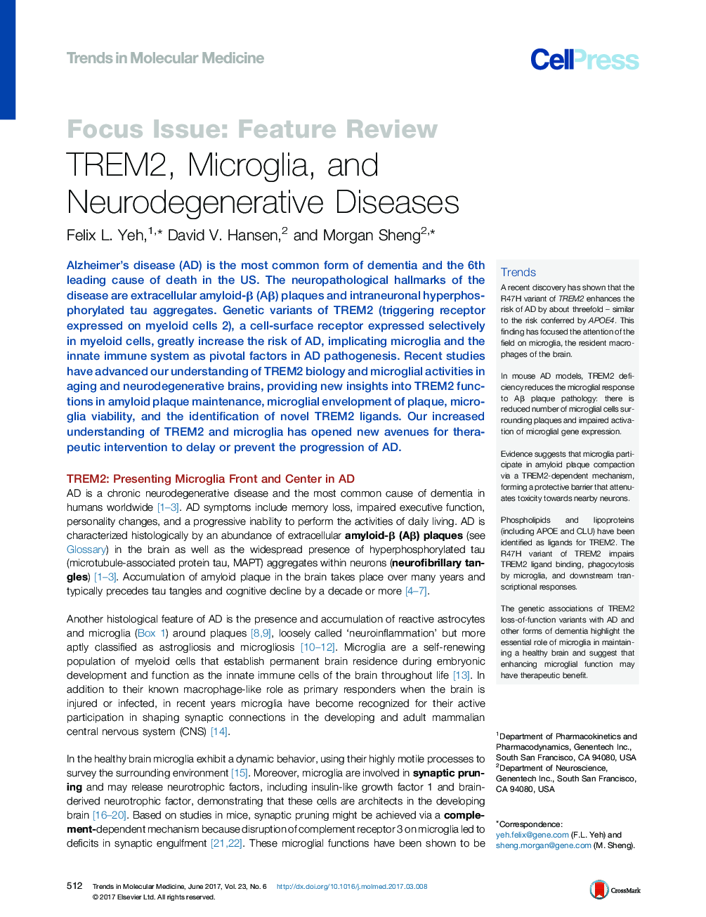 TREM2, Microglia, and Neurodegenerative Diseases