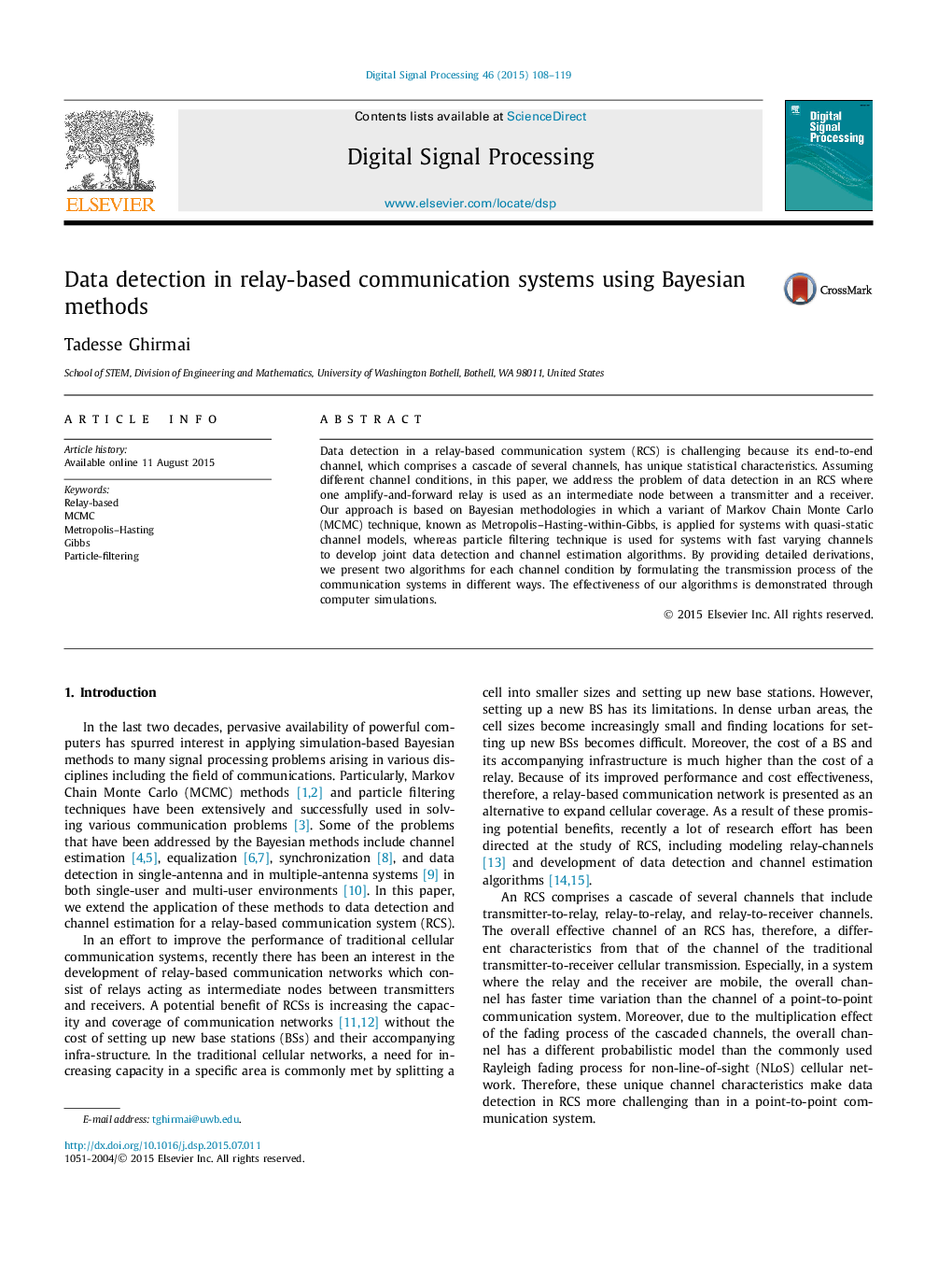 Data detection in relay-based communication systems using Bayesian methods