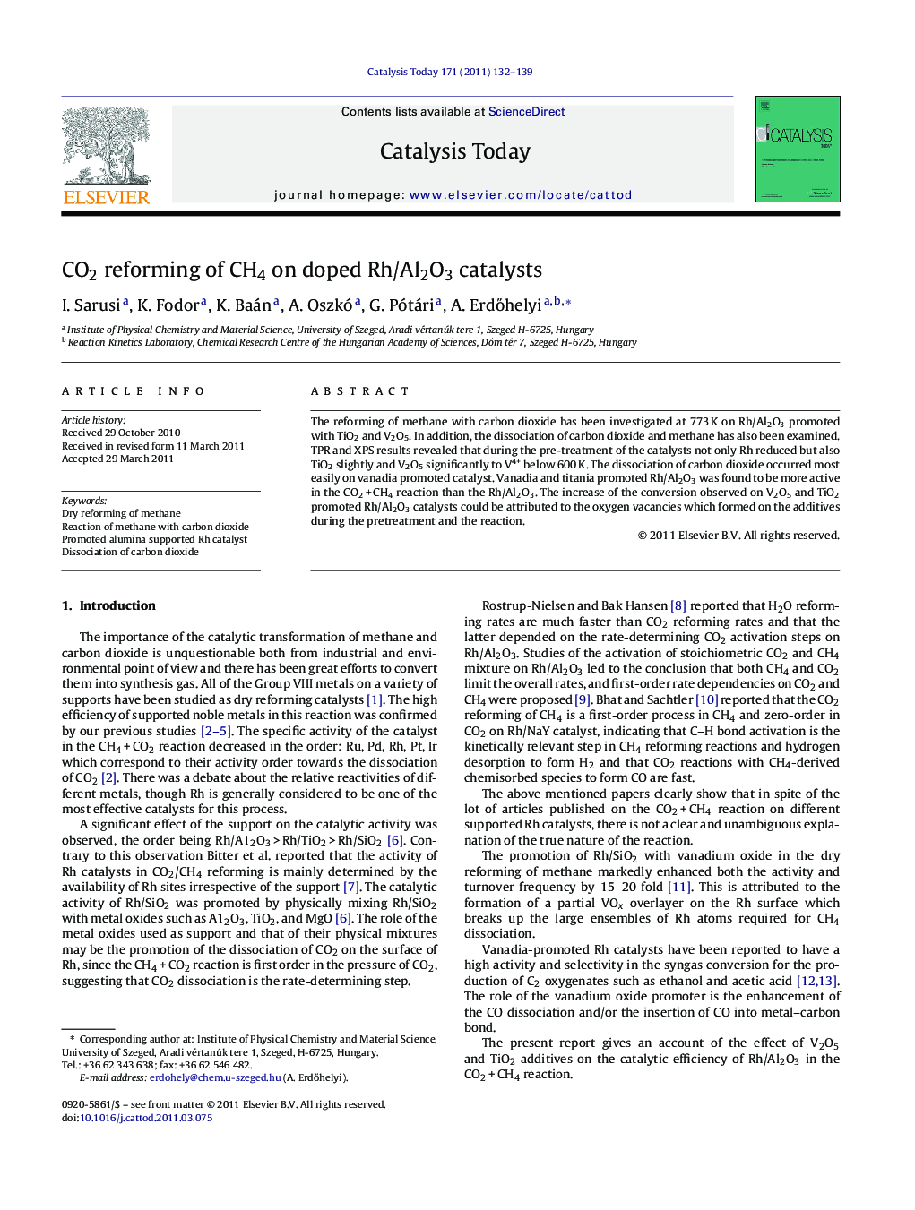 CO2 reforming of CH4 on doped Rh/Al2O3 catalysts