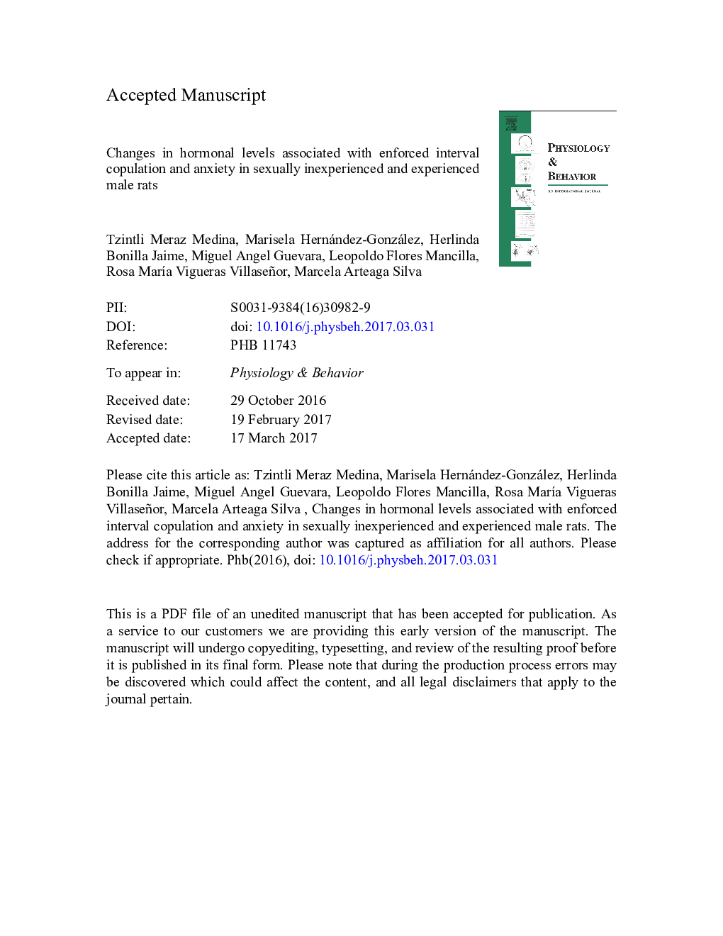 Changes in hormonal levels associated with enforced interval copulation and anxiety in sexually inexperienced and experienced male rats