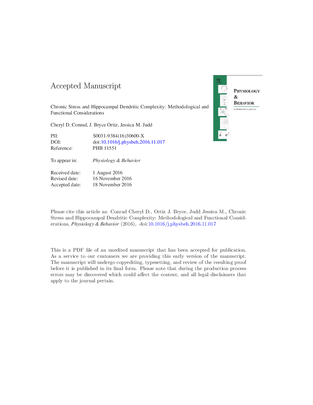 Chronic stress and hippocampal dendritic complexity: Methodological and functional considerations