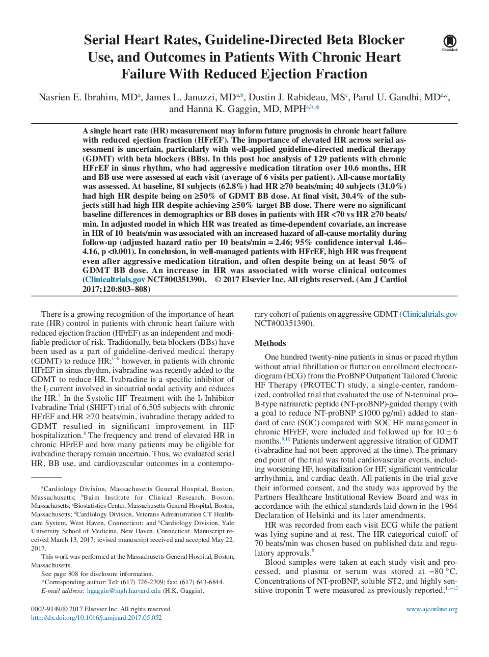 نرخ قلب سریال، استفاده از دستورالعمل استفاده از بتا-مسدود کننده و نتایج در بیماران مبتلا به نارسایی مزمن قلبی با کاهش فراوانی تخریب 