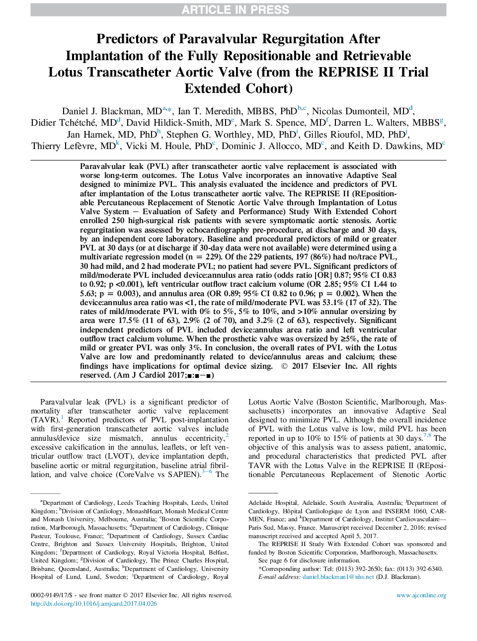 پیش بینی های سرطان پارانوالولر پس از اعمال کلسترول آئورت ترانس کاتاتا کاملا قابل انتقال و قابل بازگشت (از گروه تجدید نظر دادگاه تجدید نظر شده) 