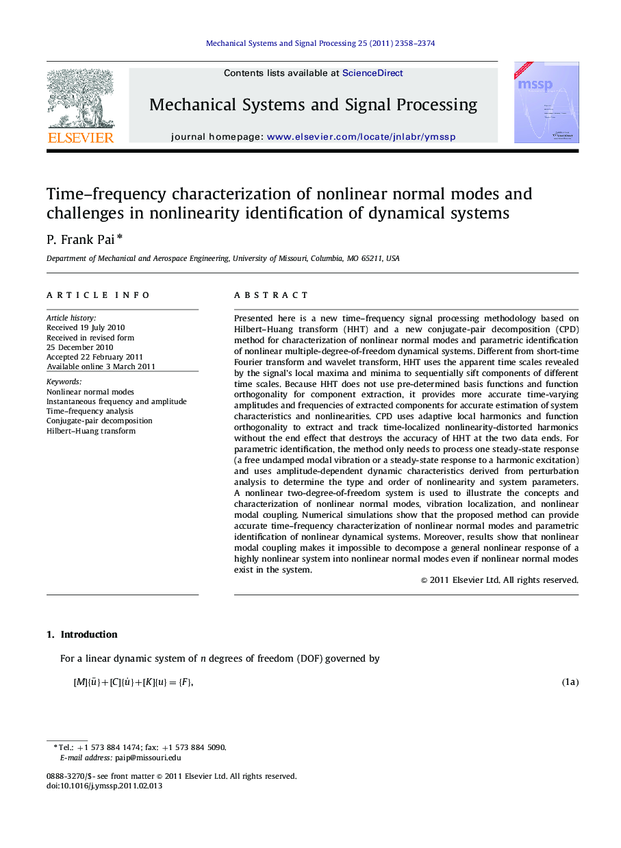 Time–frequency characterization of nonlinear normal modes and challenges in nonlinearity identification of dynamical systems