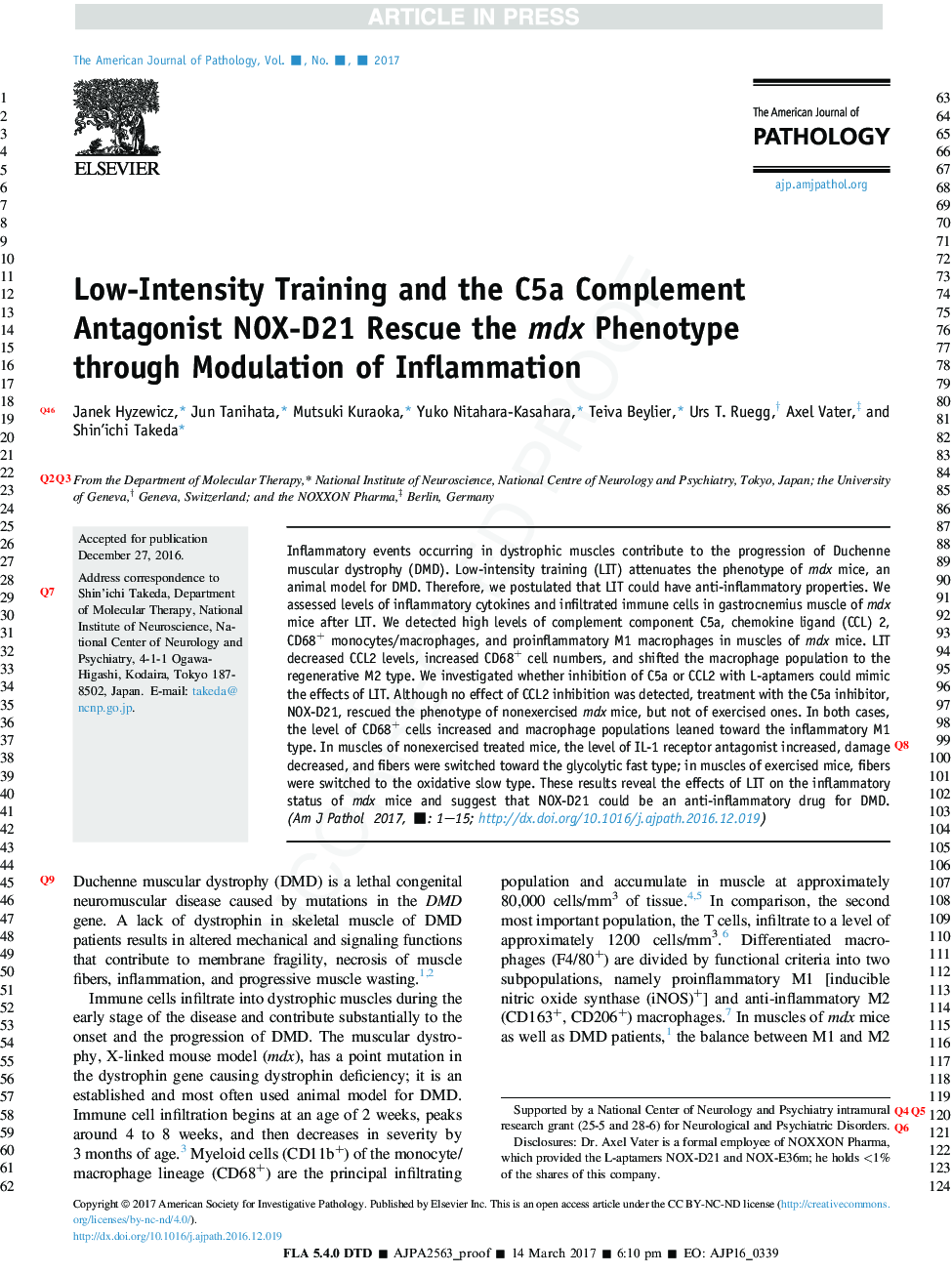Low-Intensity Training and the C5a Complement Antagonist NOX-D21 Rescue the mdx Phenotype through Modulation of Inflammation