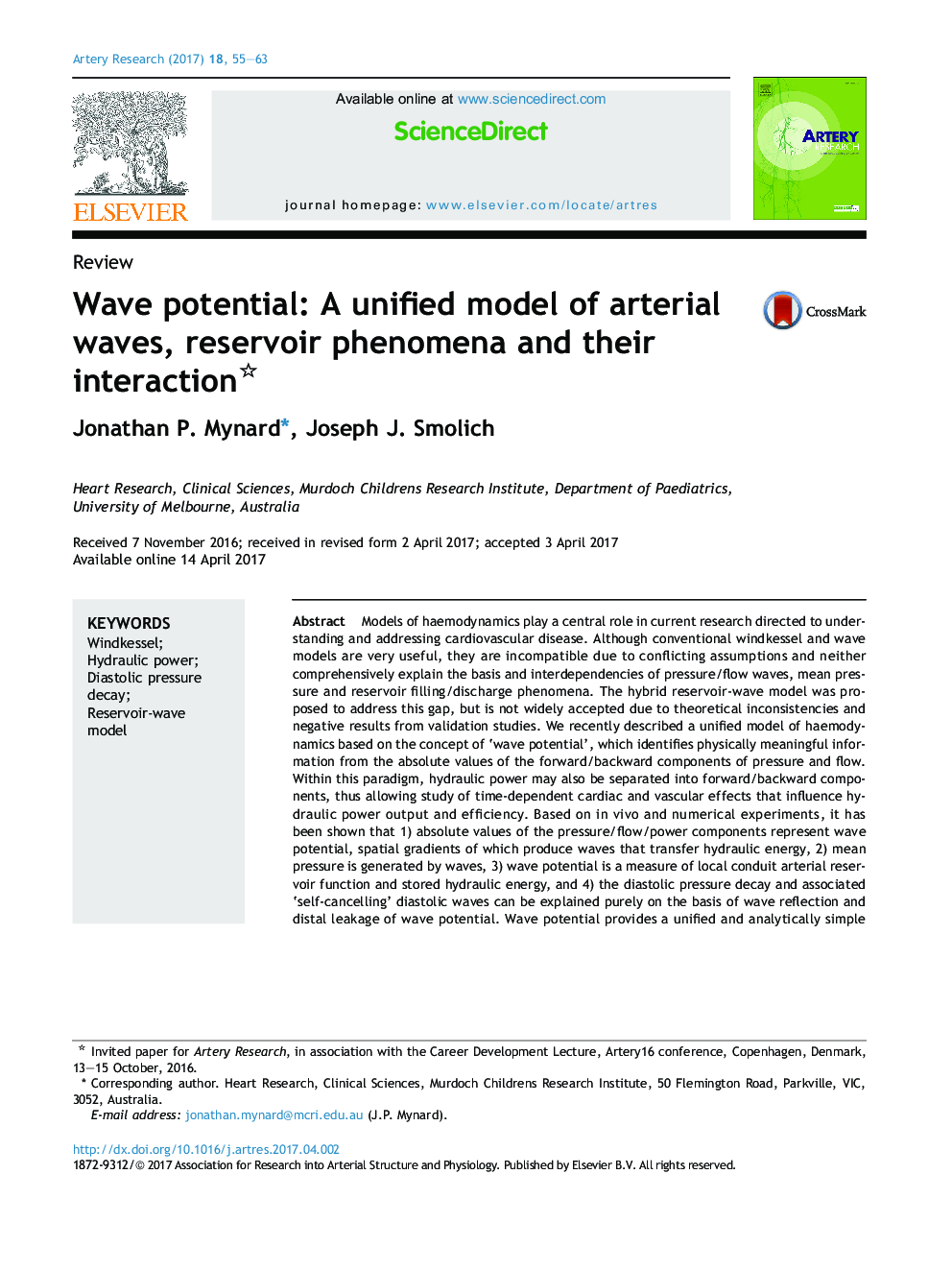 Wave potential: A unified model of arterial waves, reservoir phenomena and their interaction