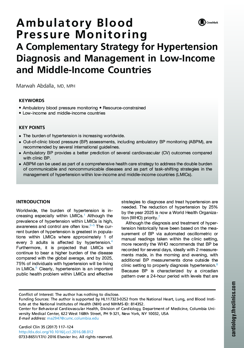 Ambulatory Blood Pressure Monitoring