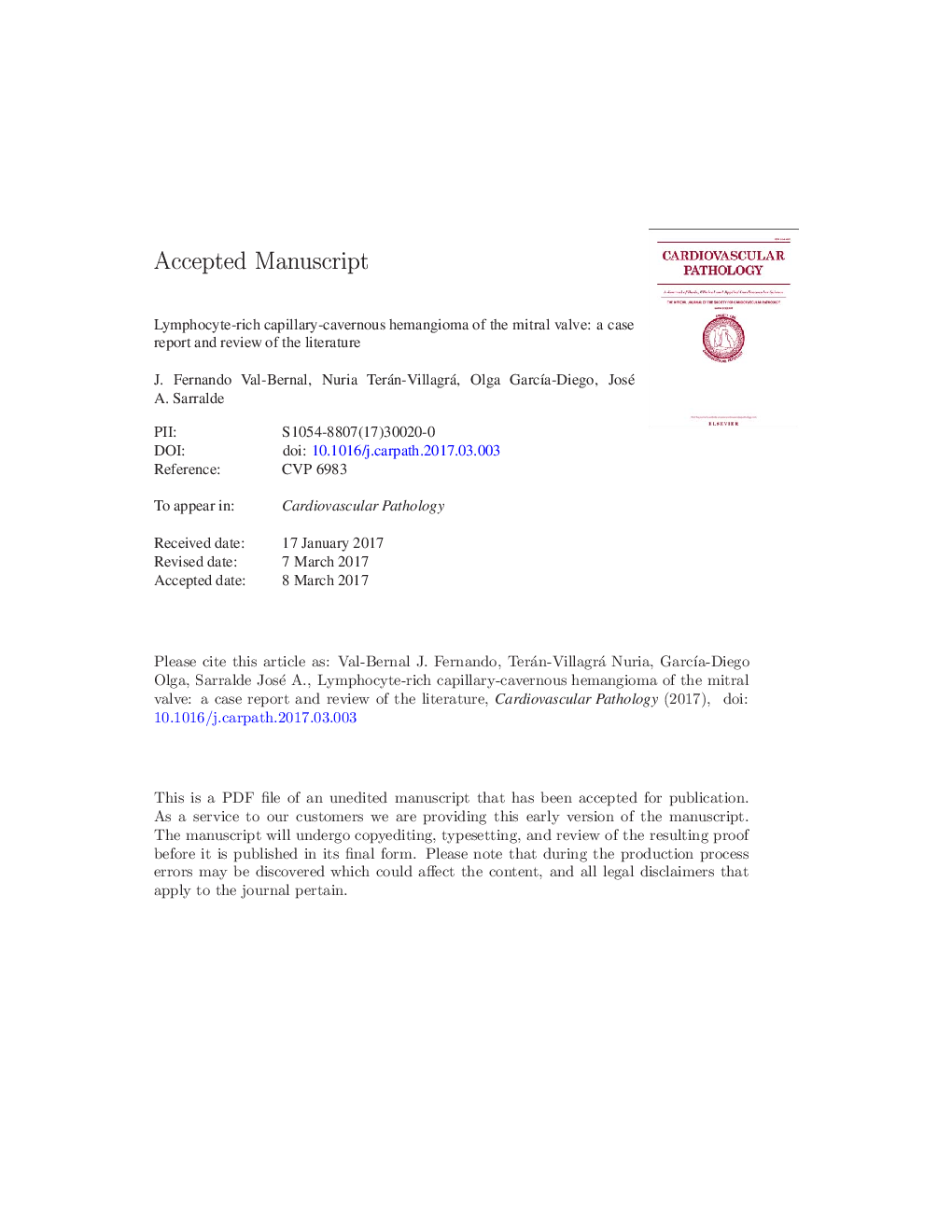 Lymphocyte-rich capillary-cavernous hemangioma of the mitral valve: a case report and review of the literature