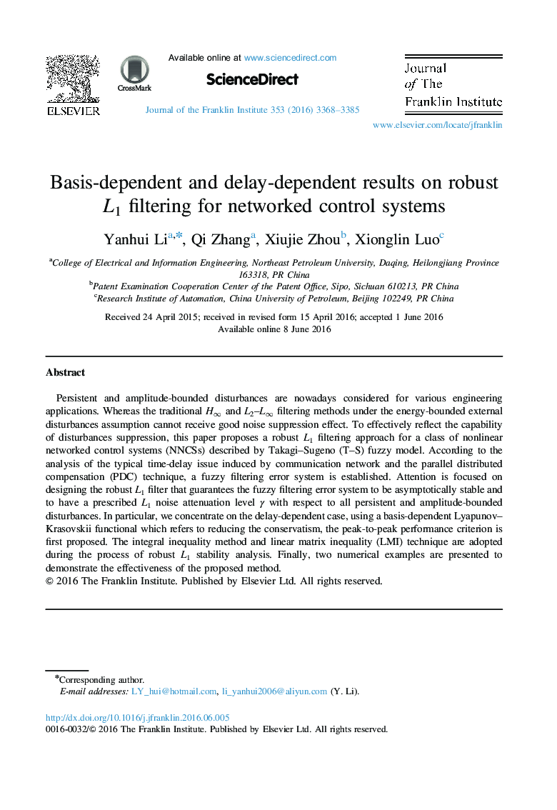 Basis-dependent and delay-dependent results on robust L1 filtering for networked control systems