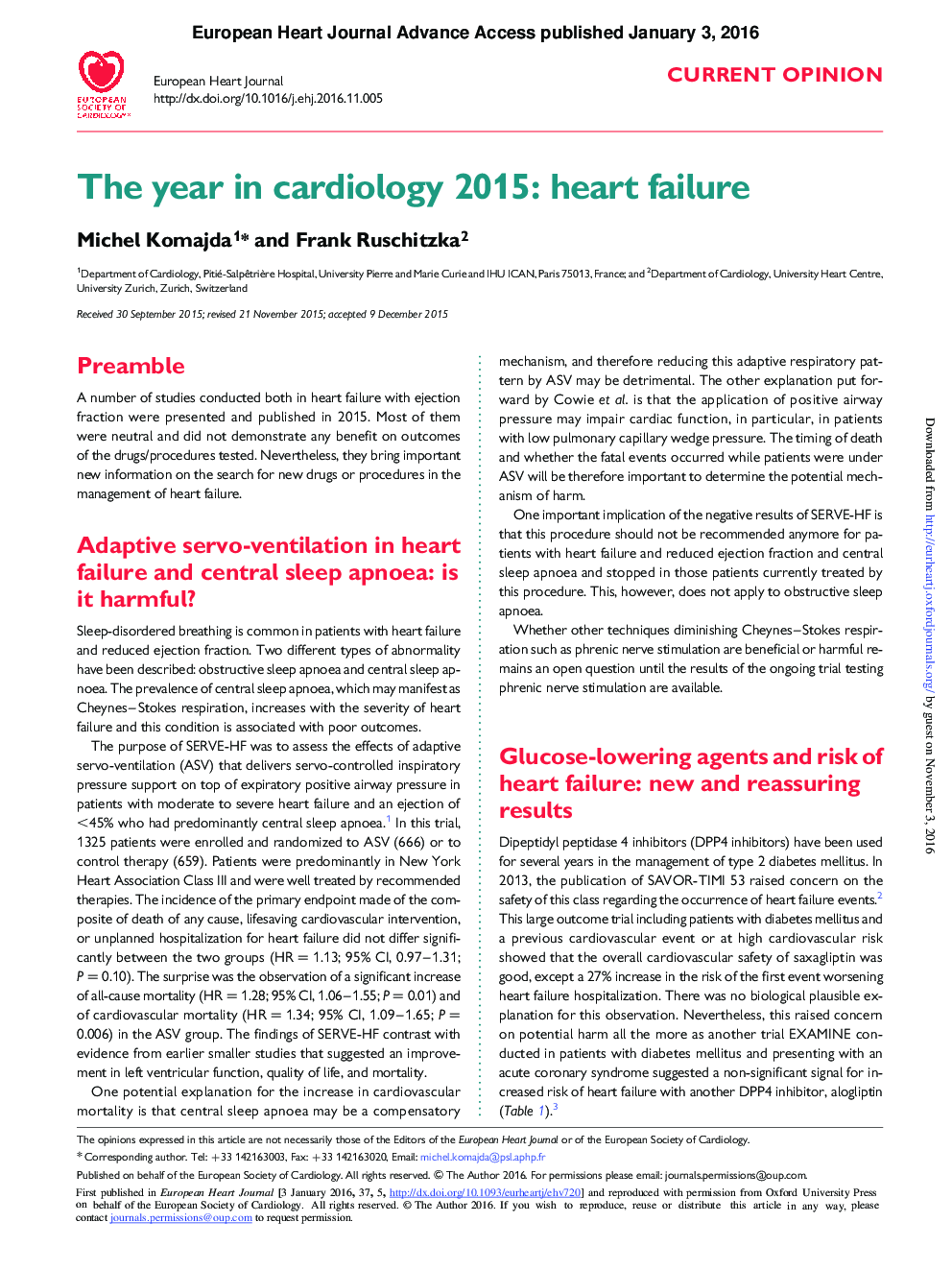 The year in cardiology 2015: heart failure