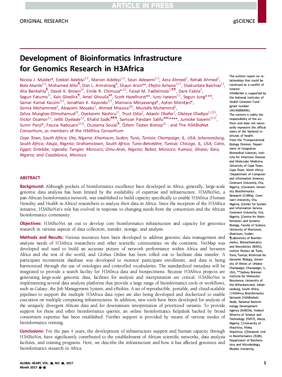 Development of Bioinformatics Infrastructure for Genomics Research