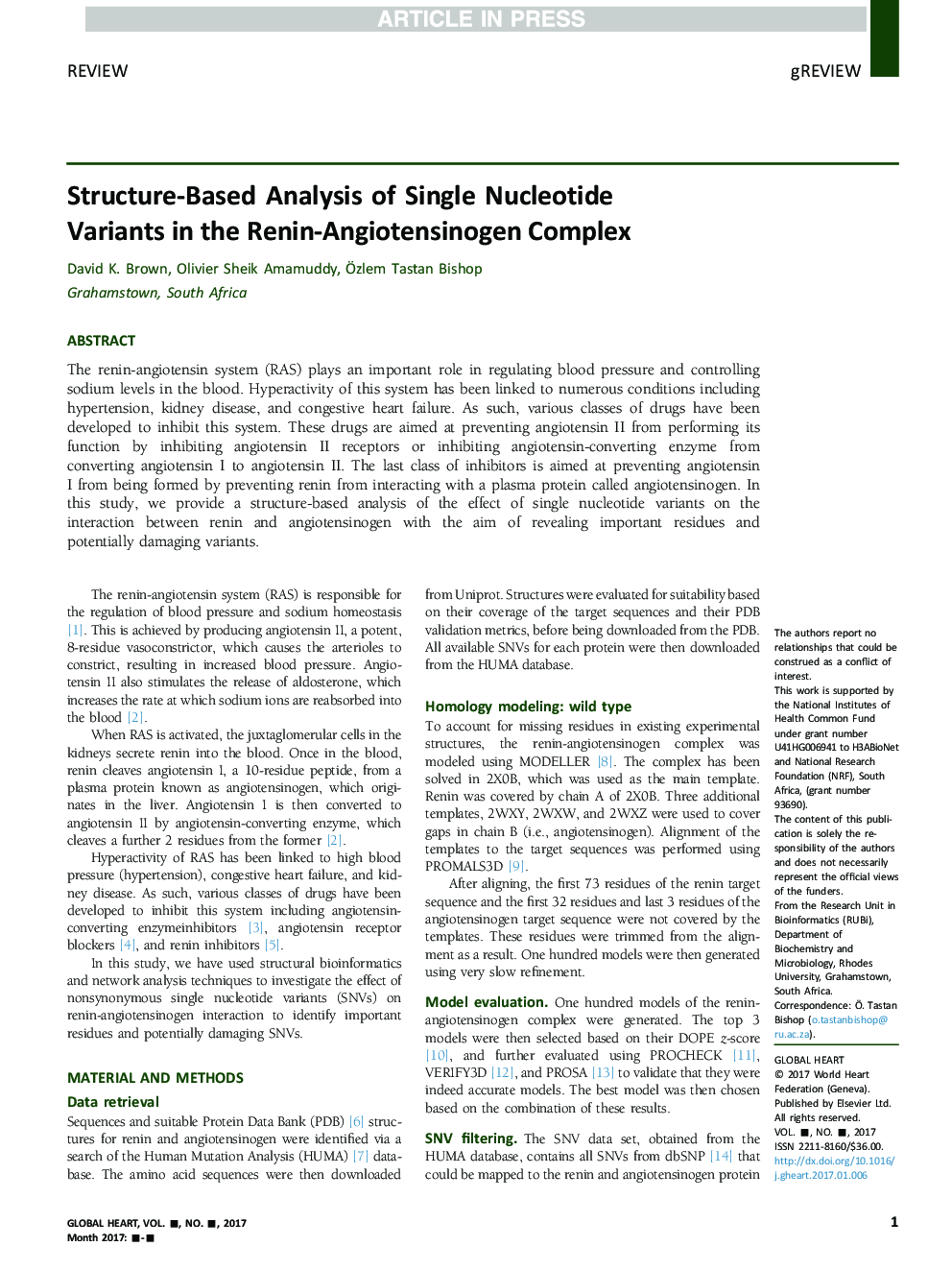 Structure-Based Analysis of Single Nucleotide Variants in the Renin-Angiotensinogen Complex