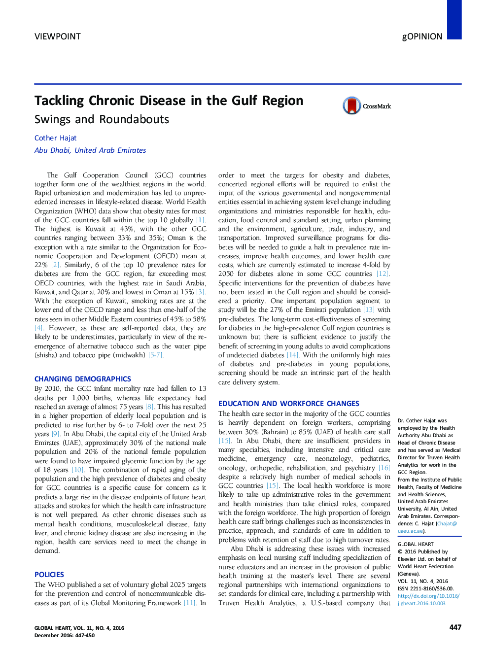 Tackling Chronic Disease in the Gulf Region