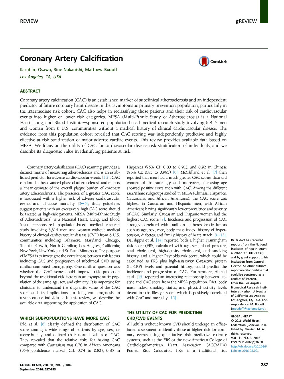 Coronary Artery Calcification