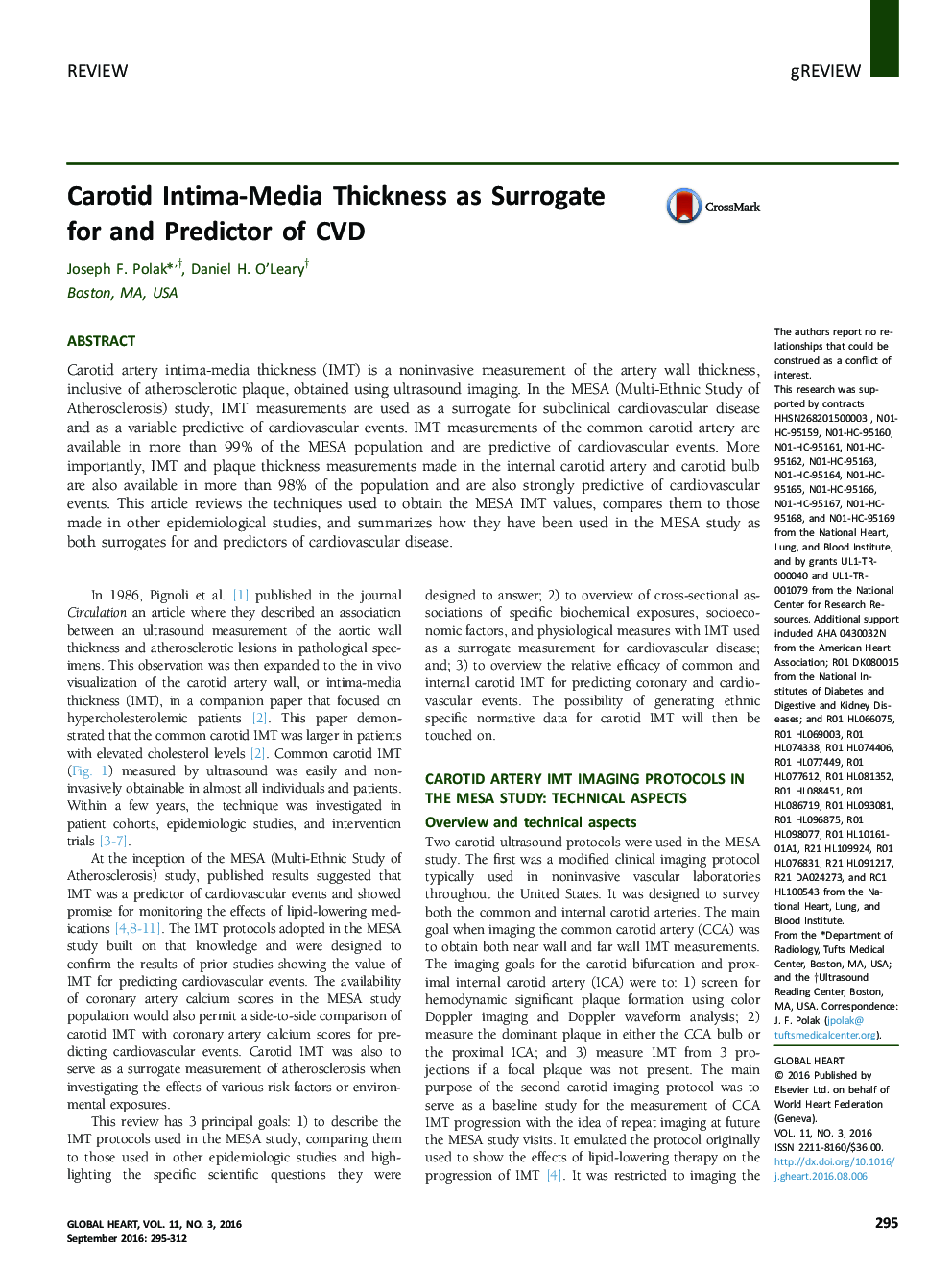Carotid Intima-Media Thickness as Surrogate for and Predictor of CVD