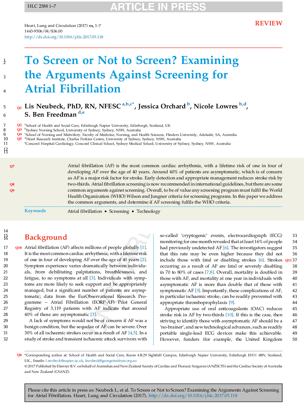 To Screen or Not to Screen? Examining the Arguments Against Screening for Atrial Fibrillation