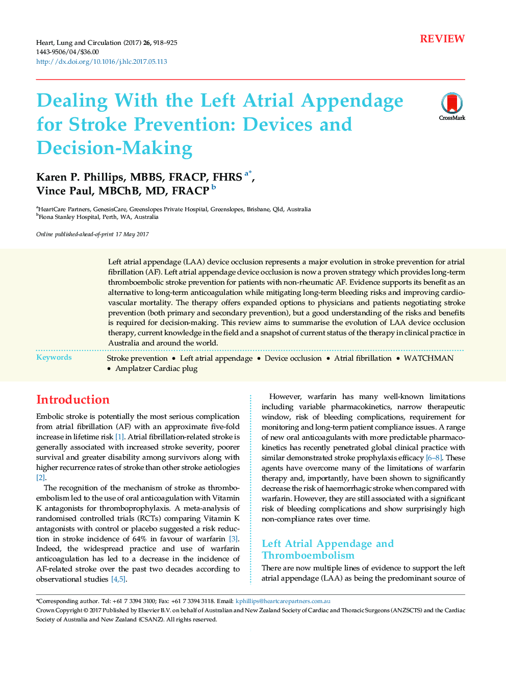 Dealing With the Left Atrial Appendage for Stroke Prevention: Devices and Decision-Making