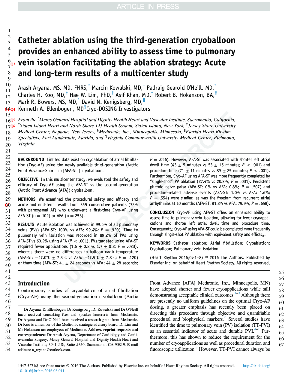 Catheter ablation using the third-generation cryoballoon provides an enhanced ability to assess time to pulmonary vein isolation facilitating the ablation strategy: Short- and long-term results of a multicenter study