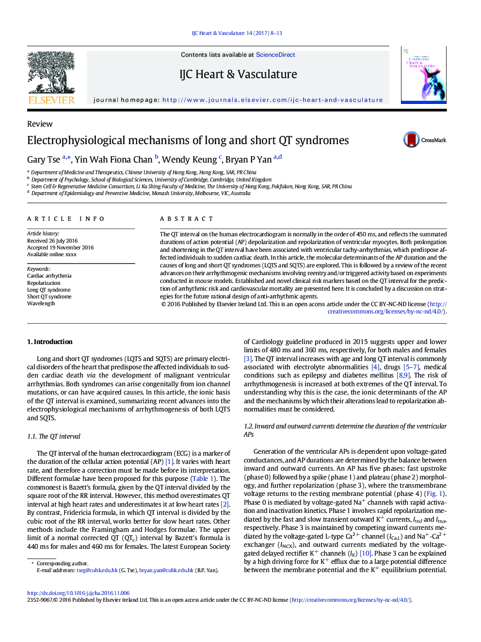 Electrophysiological mechanisms of long and short QT syndromes