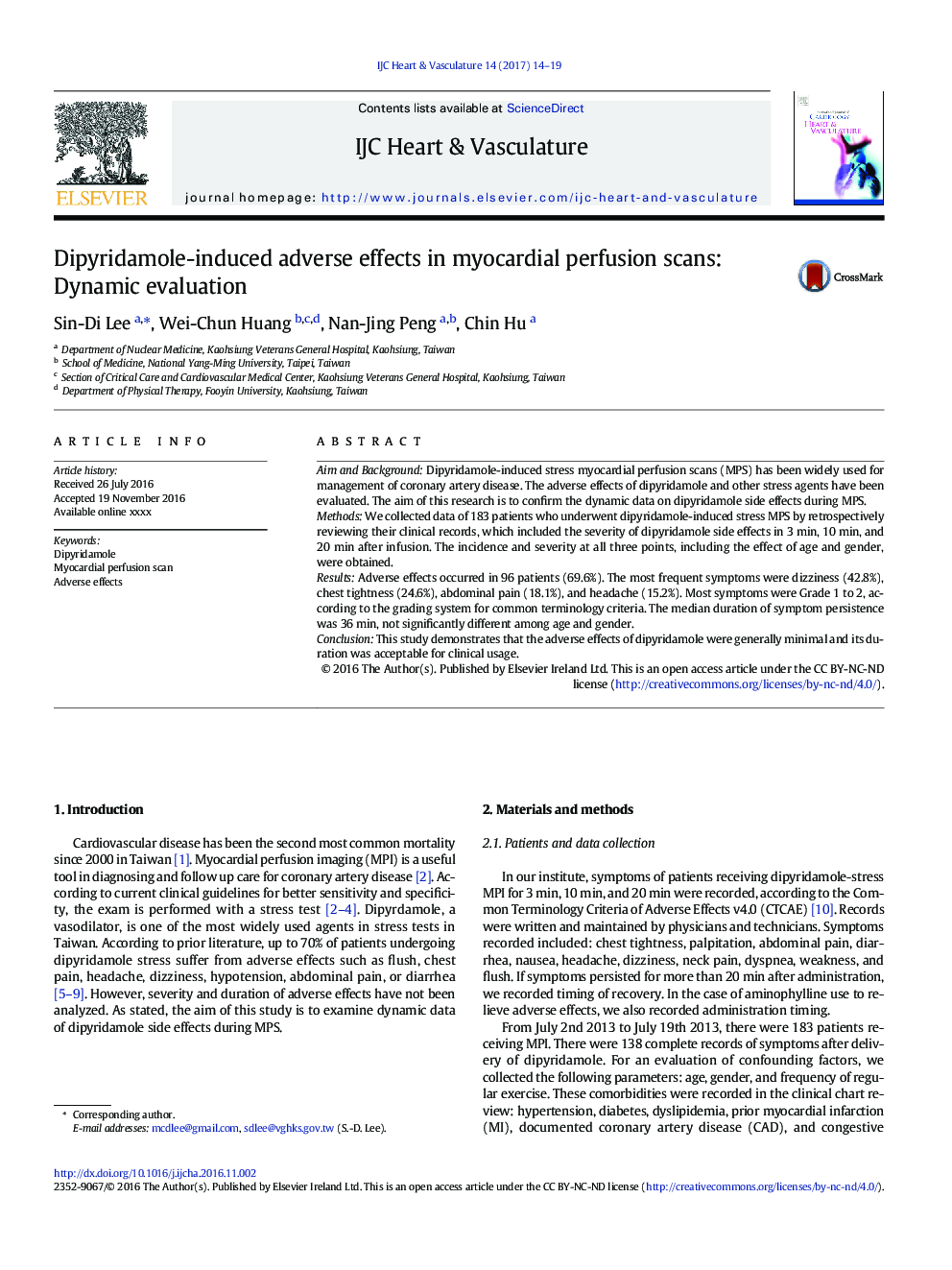 Dipyridamole-induced adverse effects in myocardial perfusion scans: Dynamic evaluation