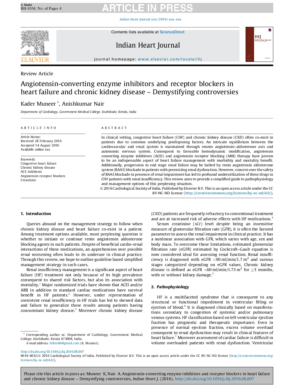 Angiotensin-converting enzyme inhibitors and receptor blockers in heart failure and chronic kidney disease - Demystifying controversies