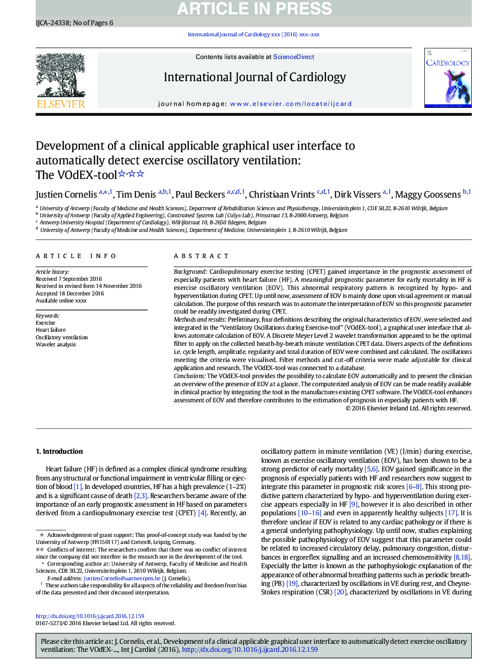 Development of a clinical applicable graphical user interface to automatically detect exercise oscillatory ventilation: The VOdEX-tool