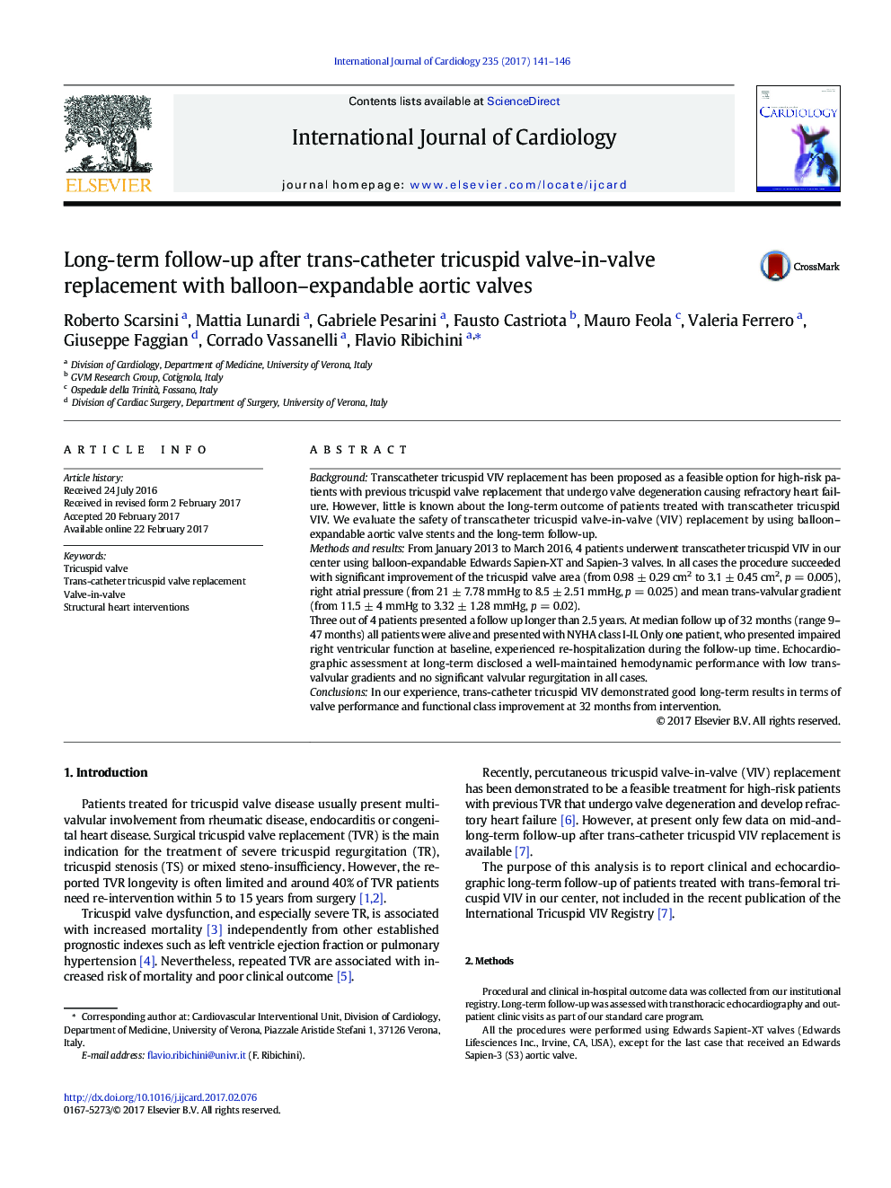 Long-term follow-up after trans-catheter tricuspid valve-in-valve replacement with balloon-expandable aortic valves