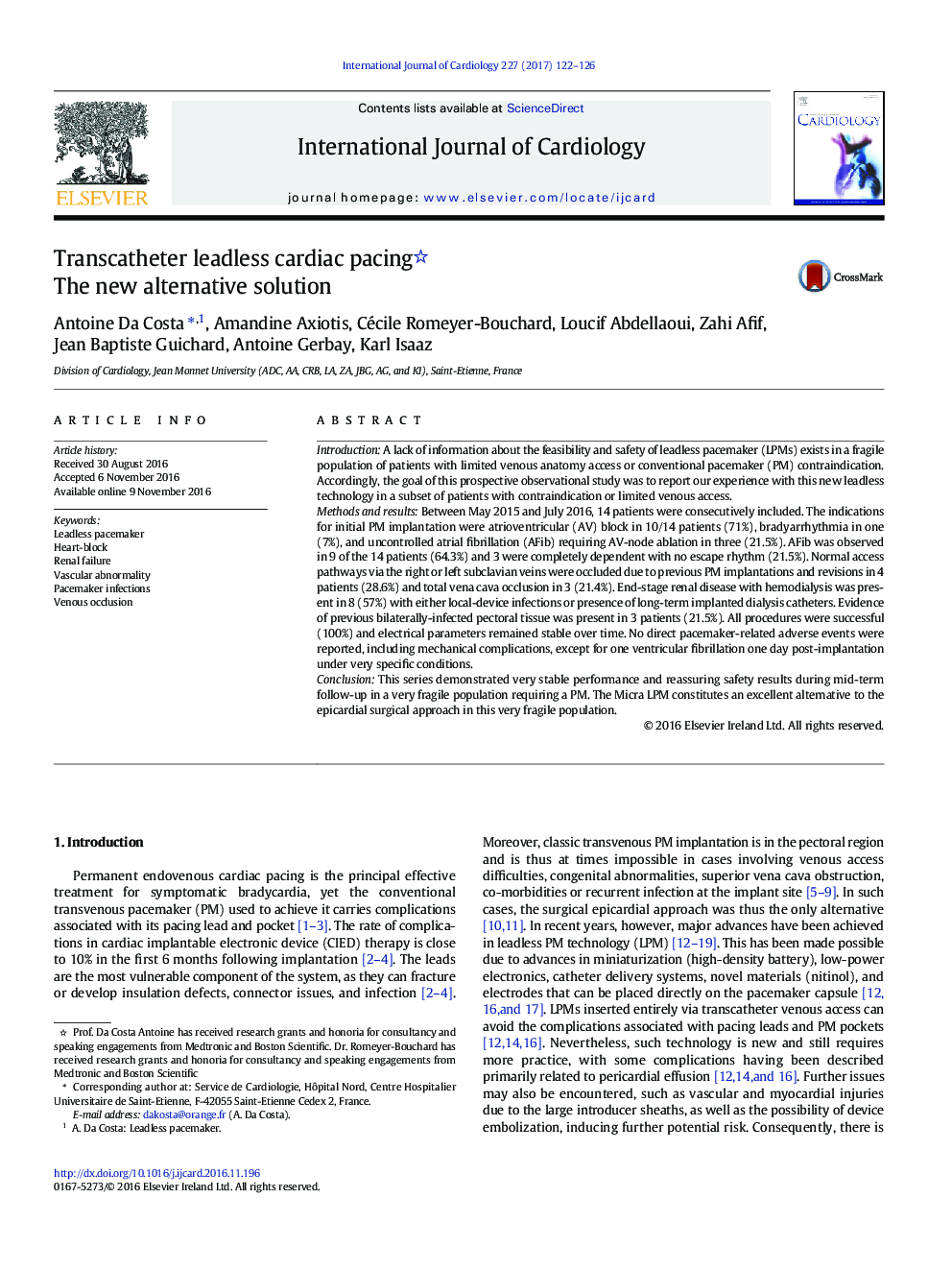 Transcatheter leadless cardiac pacing