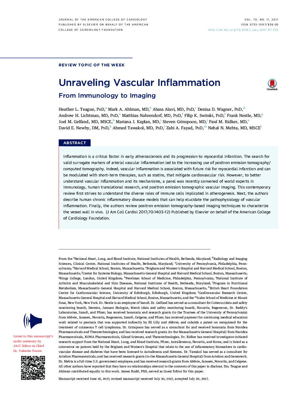 Unraveling Vascular Inflammation