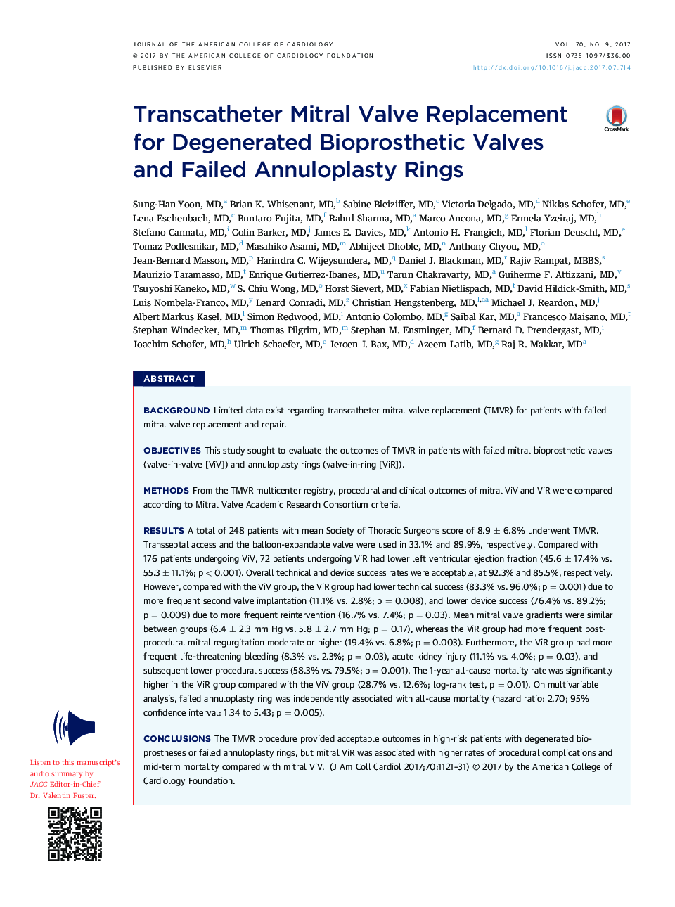 Transcatheter Mitral Valve Replacement for Degenerated Bioprosthetic Valves andÂ FailedÂ Annuloplasty Rings