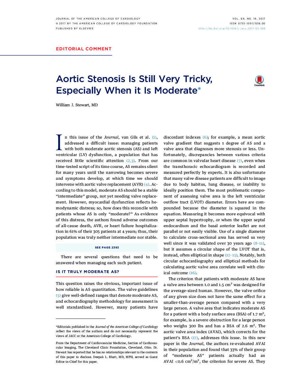 Aortic Stenosis Is Still Very Tricky, Especially When it Is Moderateâ