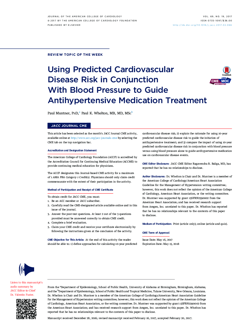 Using Predicted Cardiovascular DiseaseÂ Risk in Conjunction WithÂ BloodÂ Pressure toÂ Guide Antihypertensive Medication Treatment