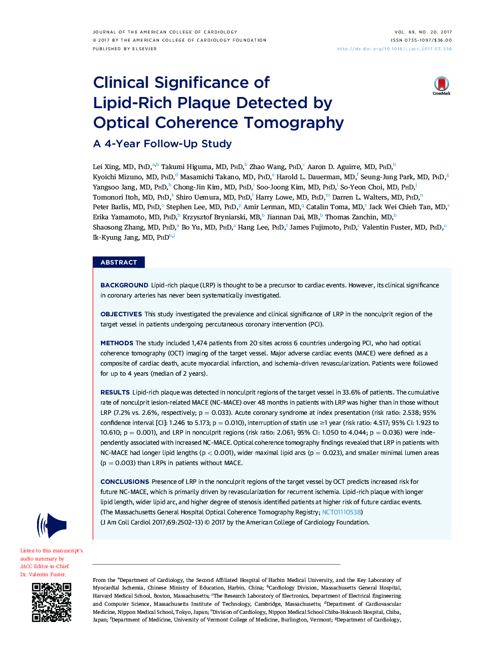 اهمیت بالینی لکه های لکه ای غنی از لیپید با شناسایی توموگرافی نوری 