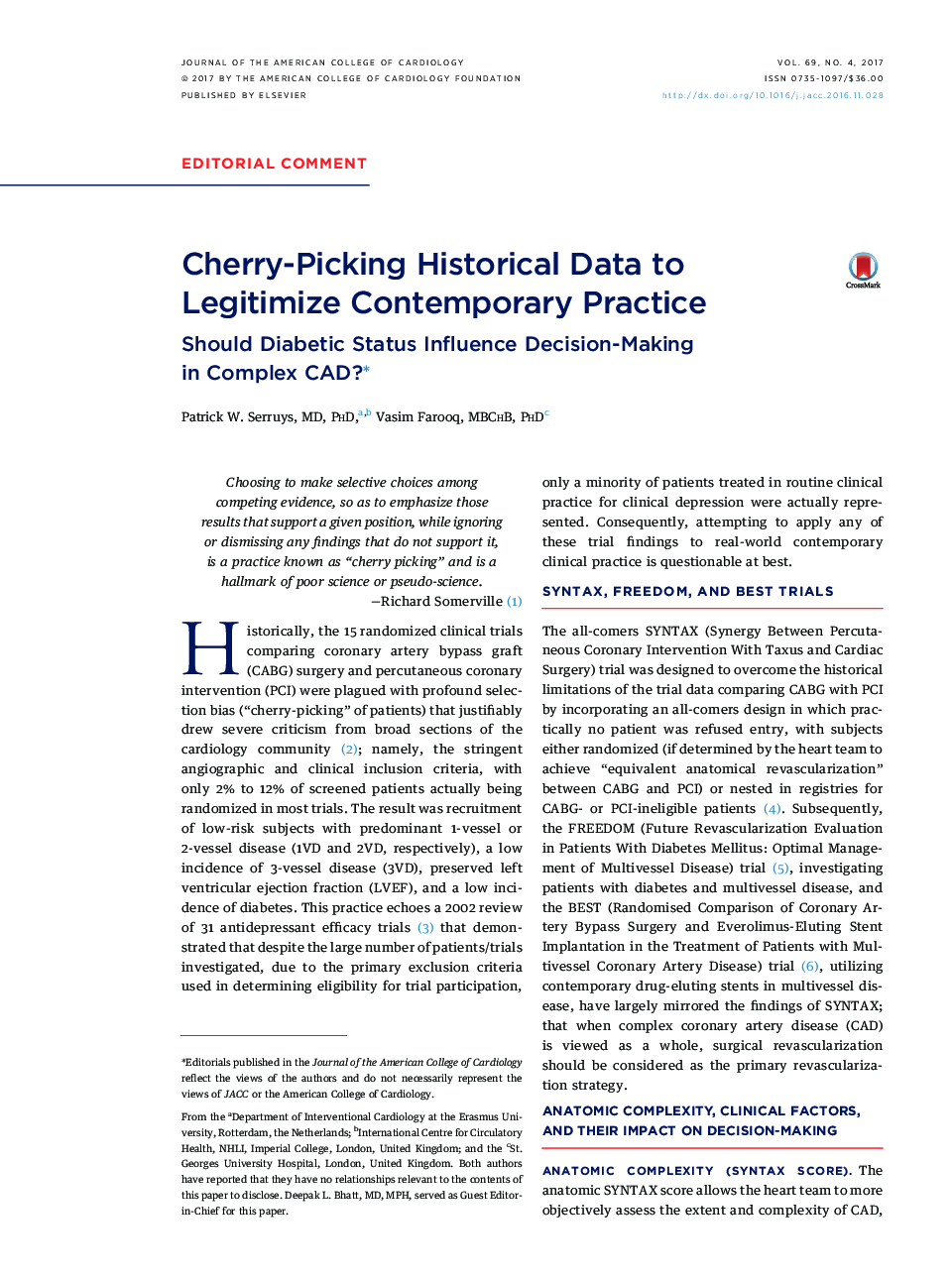 Cherry-Picking Historical Data to Legitimize Contemporary Practice