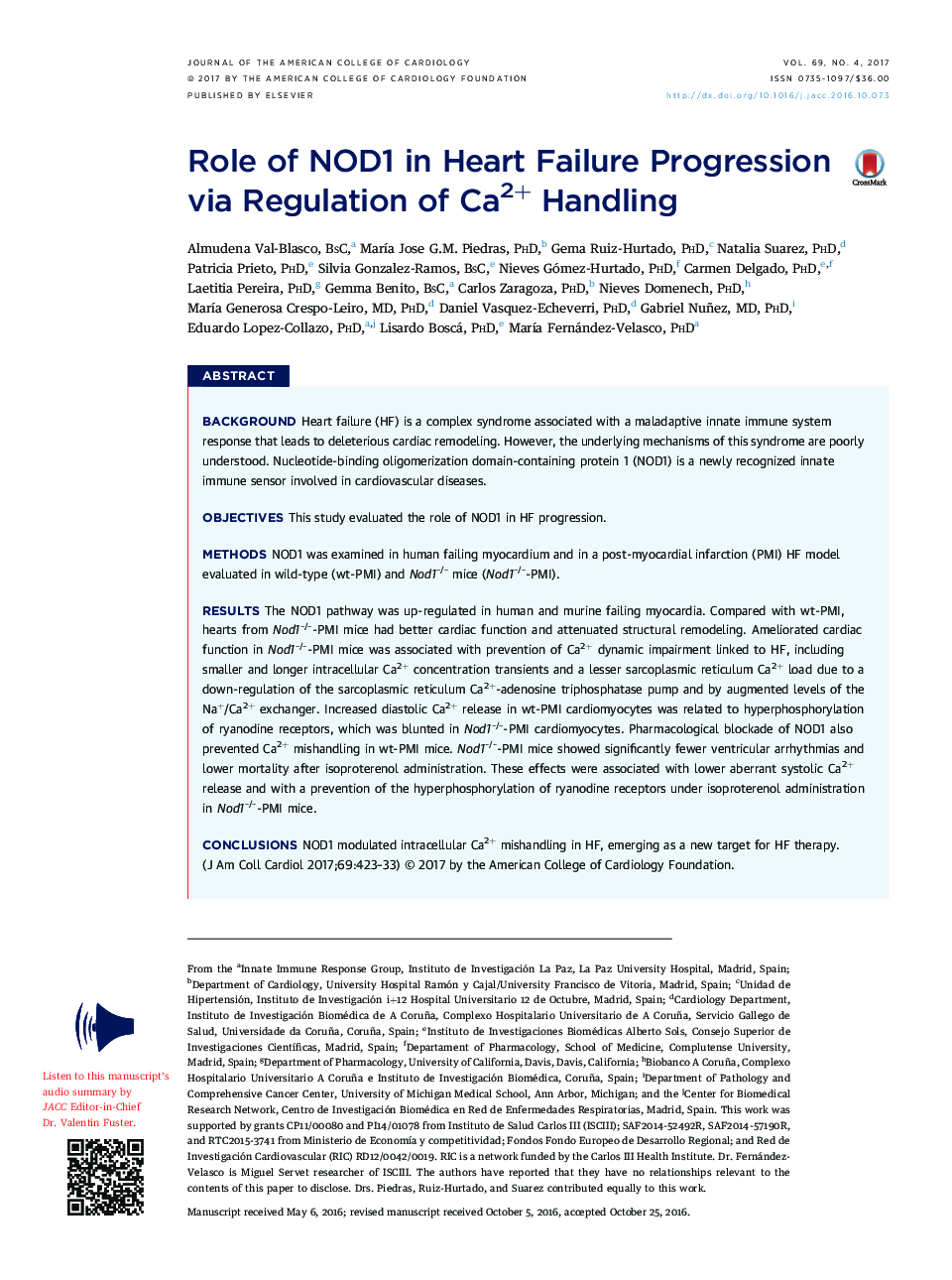 Role of NOD1 in Heart Failure Progression via Regulation of Ca2+ Handling