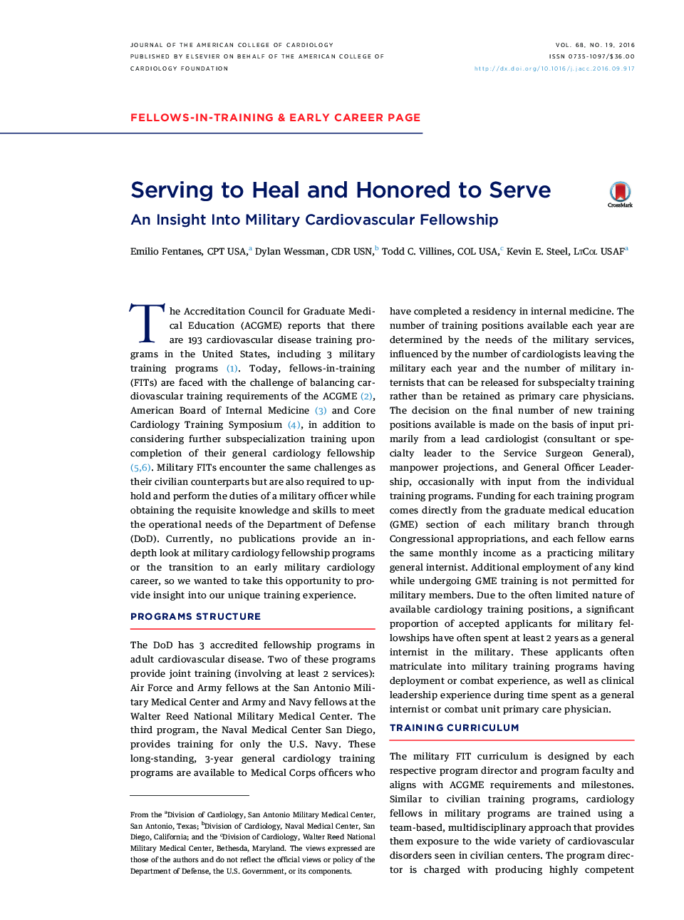 Serving to Heal and Honored to Serve