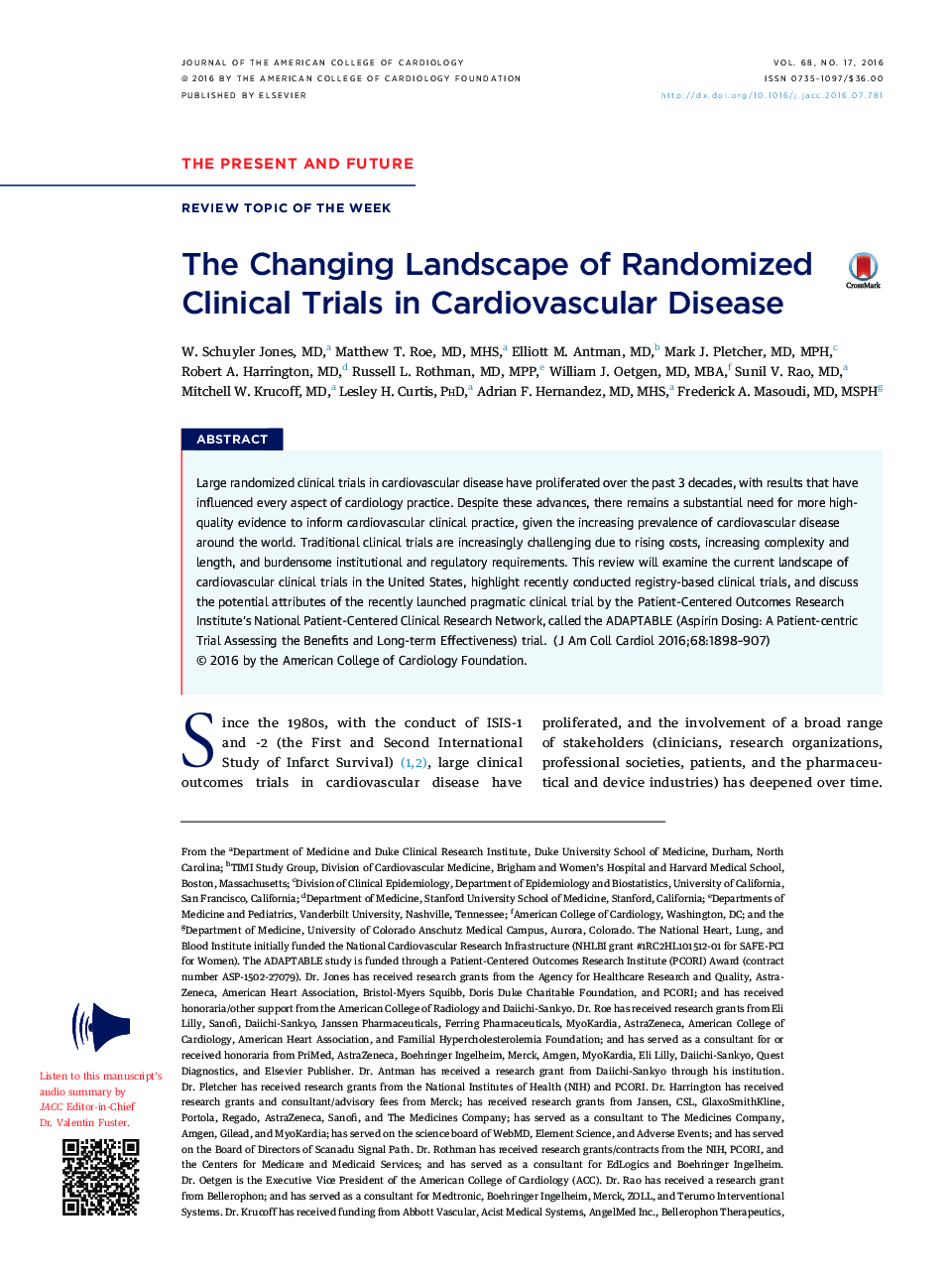 The Changing Landscape of Randomized Clinical Trials in Cardiovascular Disease