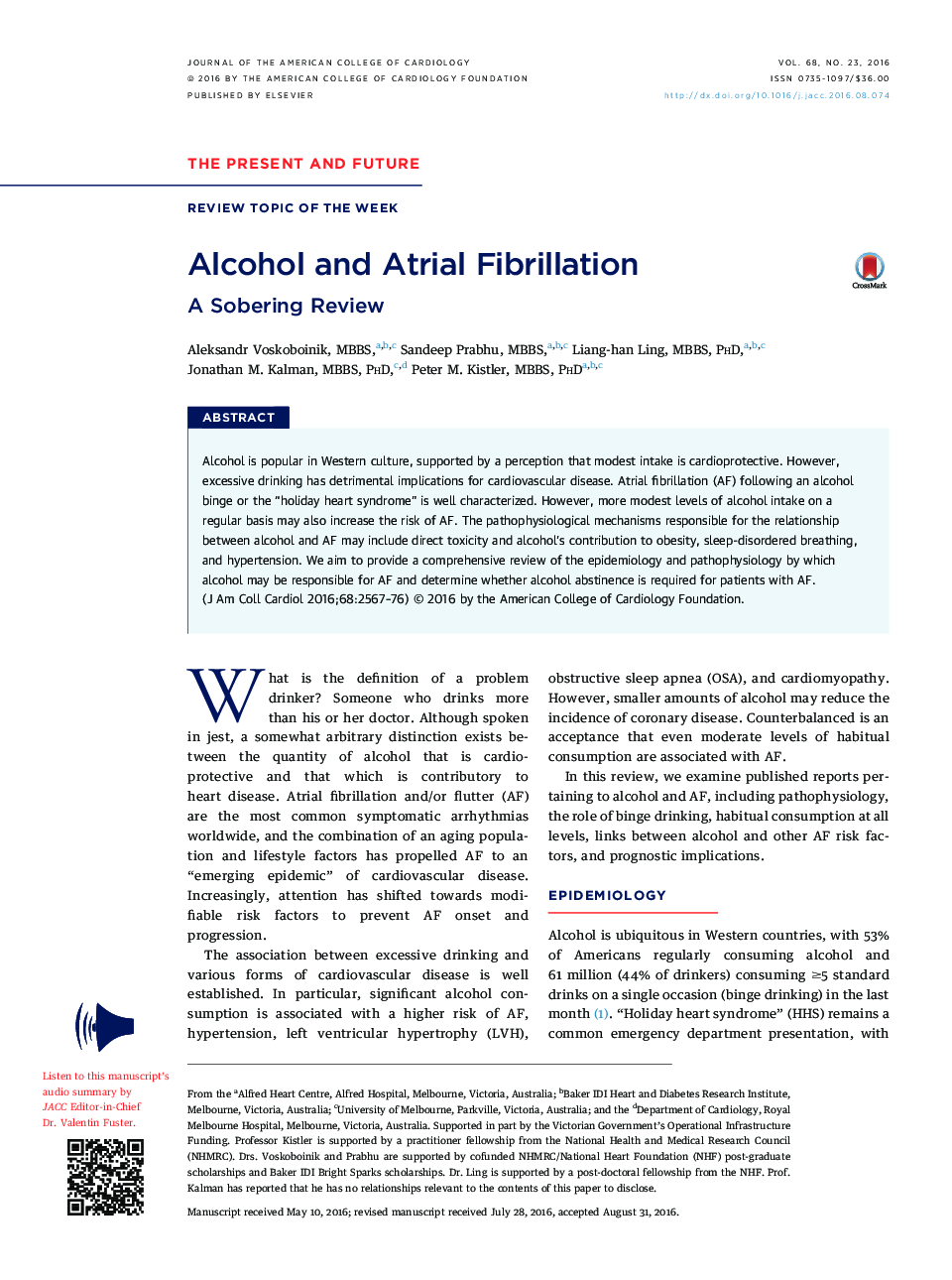 Alcohol and Atrial Fibrillation